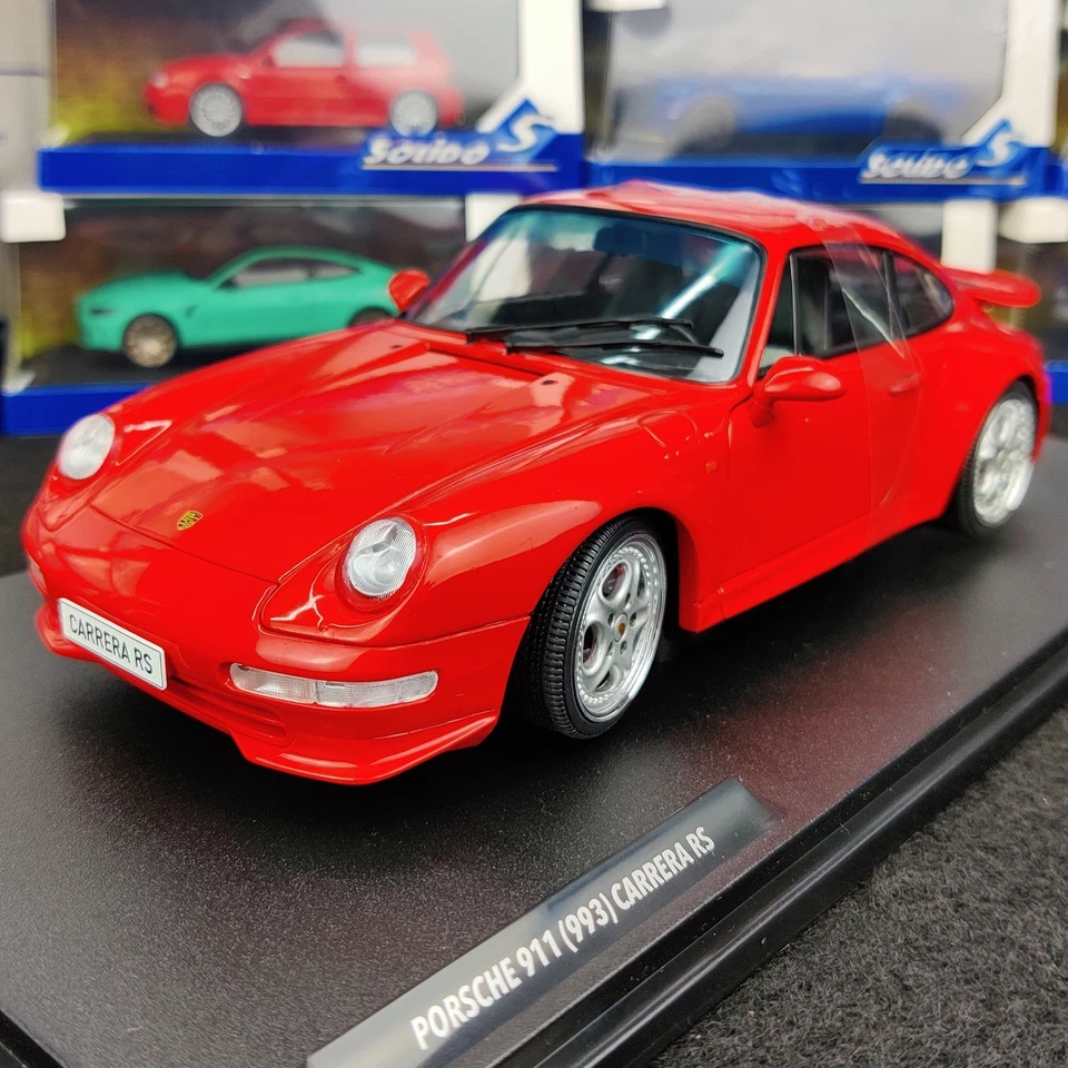 AUTO SOLIDA PORSCHE 911 (993) CARRERA RS ROSSO INDIANO 1997 1:18 NUOVA SCATOLA - Immagine 1 di 4