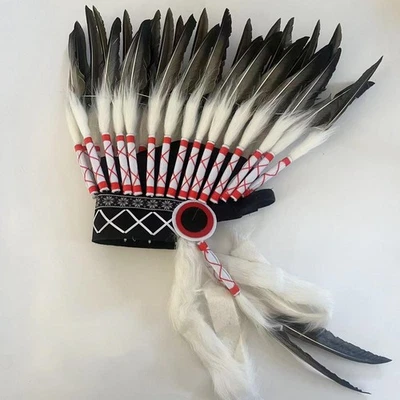 Indian Feather Headdress American Chief Indian Hat for Performance Party - Image 1 of 4