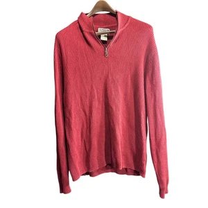 Route 66 Original Clothing Co Herren Pullover rot gerippt Quarter Zip L G Baumwolle - Bild 1 von 5