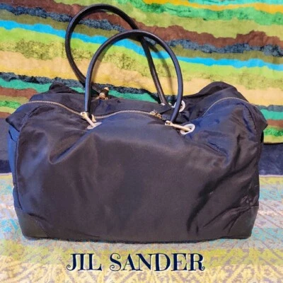 Jil Sander Duffel путешествий Weekender сумка нейлона в черном б/у хорошее состояние товара - Изображение 1 из 4