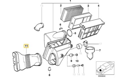 Tubo de succión para BMW E-36 Foto 1 de 2