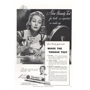 1941 Pepsodent Toothpaste: Make the Tongue Test Vintage Print Ad - Picture 1 of 1
