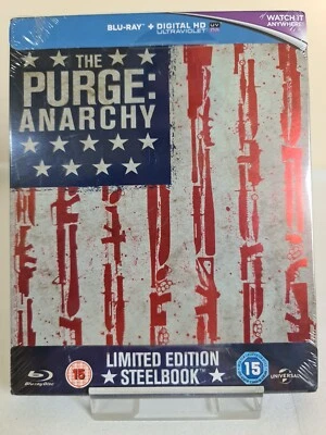 THE   PURGE    ANARCHY   BLU-RAY   LIMITED   EDITION    STEELBOOK,  BRAND   NEW  - Image 1 of 4