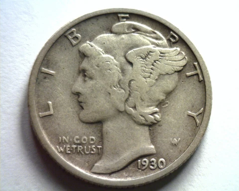 1930-S MERCURY DIME EXTRA FINE XF EXTREMELY FINE EF NICE ORIGINAL COIN BOBS COIN Cover