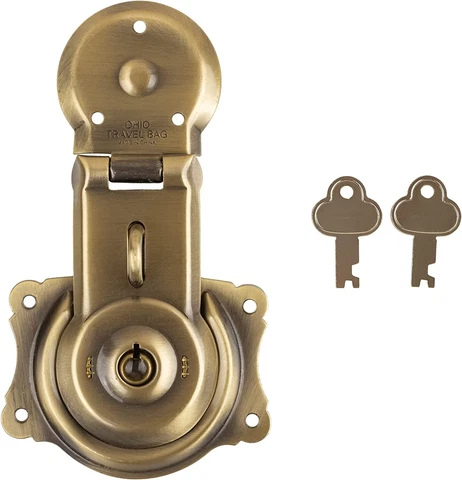 Long Antique Brass Trunk Lock Cover