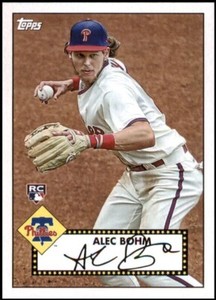ALEC BOHM 2021 Topps 1952 Topps Redux RC #T52-14 Rookie Insert Phillies Sharp