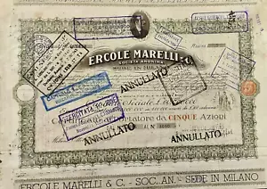 1935 ERCOLE MARELLI * AZIONE A FIRMA ERCOLE MARELLI * AUTENTICA E STORICA 1 - Foto 1 di 2