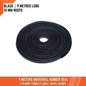 BLACK RUBBER SEAL 9METRE 12MM FOR FENDER FLARES WHEEL ARCH TOYOTA HILUX PICKUP - Picture 1 of 7