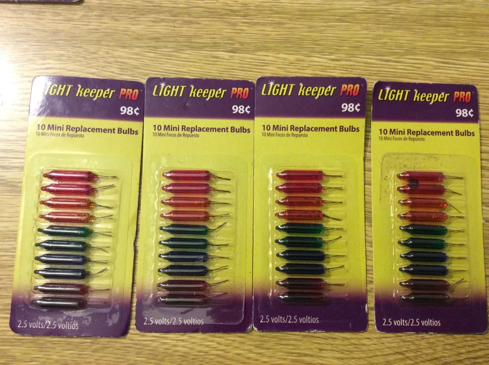 Light Keeper Pro 4 Packs of 10 Mini Replacement Bulbs 2.5 Volt Multi Color - Image 1 of 1
