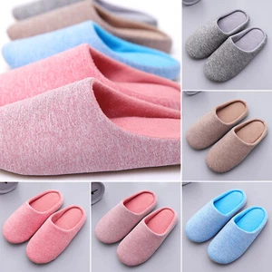 Women's Cotton Memory Foam House Slippers Indoor Slip-On Shoes Bedroom Slippers - Picture 1 of 17