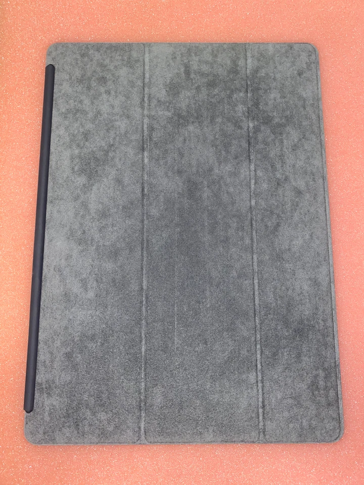 Apple I pad Cover / Tablet Smart Case / Rubber/Suede Tri-fold Flip Cover Grey - Image 1 of 3
