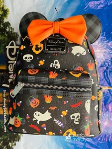 Disney Parks Halloween Loungefly Backpack Ghosts Pumpkins New A - Picture 1 of 1