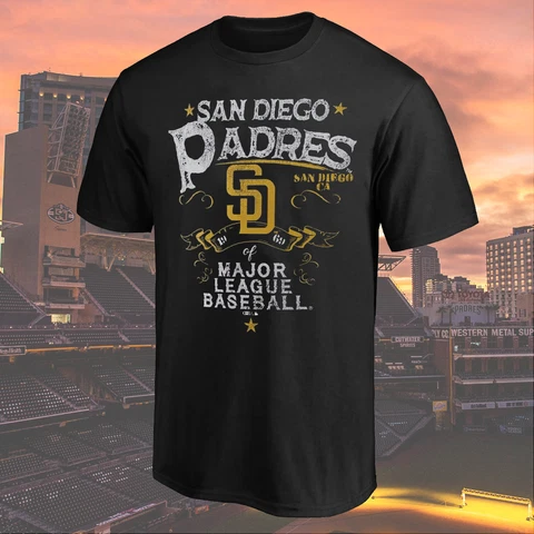 NEW HOT!!! San Diego Padres Baseball Team Beach Splatter Vintage T-Shirt S-3XL Cover