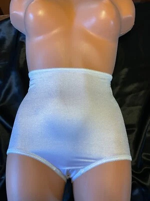 Faja modeladora estilo panty blanco satinado brillante vintage nailon spandex talla Mediano Foto 1 de 4