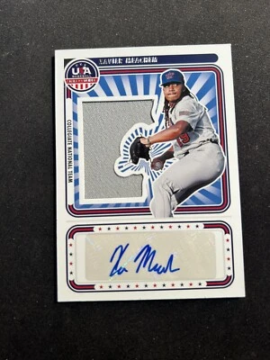 Xavier Meachem 2024 Panini Stars & Stripes Auto Silhouette Relic /199 - Image 1 of 2