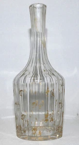 Kleine französische Glasflasche Flacon Vase mundgeblasen Gold H. 13,5 cm - Picture 1 of 7