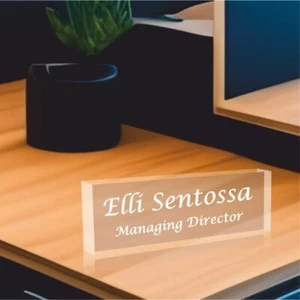 Personalized Desk Name Plate | Home Decor or Office - 10cm x 3cm x 12mm - Picture 1 of 7
