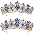  2 Pieces Bridal Crown Alloy Miss Headband for Girls Glitter Wedding Tiara