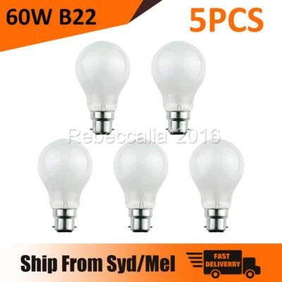 5PCS 60W GLS Pearl Incandescent Light Globes Bulbs B22 BC Bayonet 240V - image 1 of 4