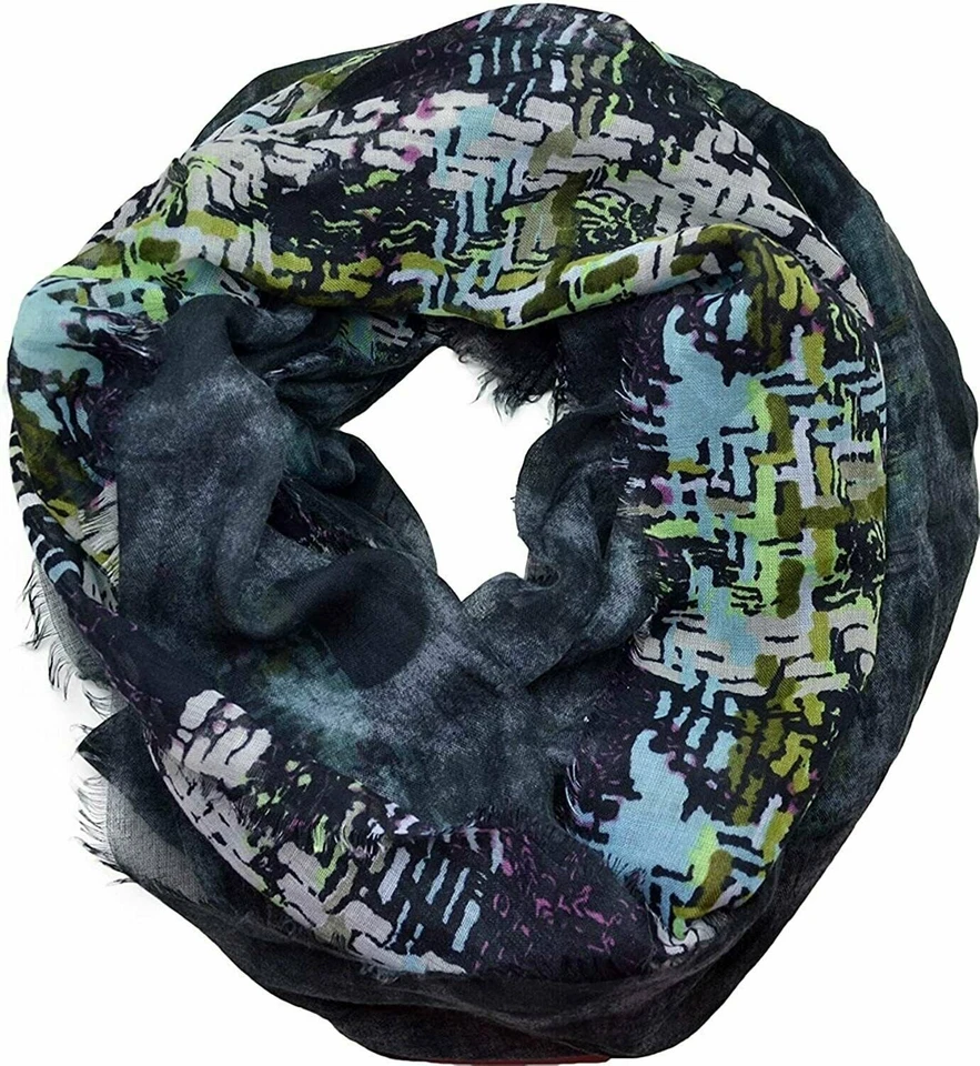 Bufanda de mujer BCBGeneration punto infinito a cuadros, negra, talla única Foto 1 de 1