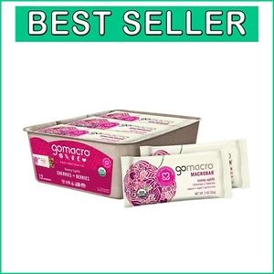 Certified Organic Vegan Snack Bars - Cherries + Berries Flavor, Pack of 12 - Picture 1 of 6