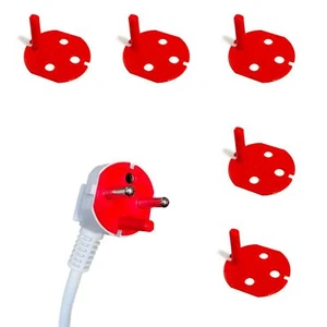 50 Détrompeurs de Prise Rouge Fiche Mâle - Courant 2P+T – Compatible avec Tou... - Photo 1/6