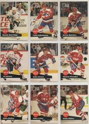 WASHINGTON CAPITALS ~ 1991-92 Pro Set FRENCH Series 1 TEAM SET ~ 14 Hockey Cards - Image 1 of 4