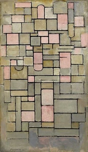 Composición 8 por Piet Mondrian como impresión artística HIQU sobre lienzo - Imagen 1 de 2