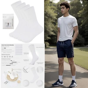 Men Boy Sport Crew Socks lightweight Cotton Cushioned Seamless Breathable 3Pairs - Picture 1 of 19