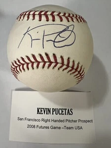 Kevin Pucetas Tristar# 6129404 Autographed OML Baseball with Ultra Pro UV Holder - Picture 1 of 7