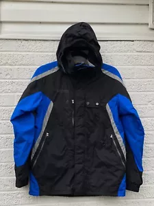 Columbia Youth Interchange Shell Jacket Hooded Size 14/16 Blue Black Gray Ski - Picture 1 of 10