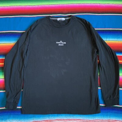 Camiseta Stone Island Para Hombre Manga Larga Archivos Jock-23 Negra Talla 2XL Foto 1 de 4
