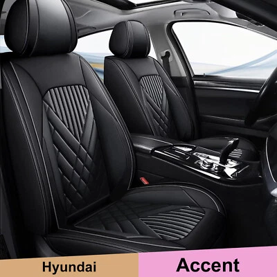 For Hyundai Accent 2017-2022 Car 5-Seat Cover Cushions Full Set PU Leather Cover - Изображение 1 из 4
