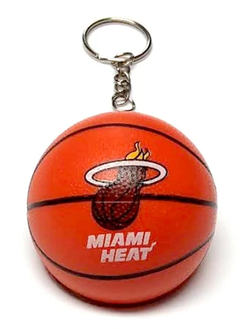 MIAMI HEAT KEYCHAIN NBA MINI 2" ROUND BASKETBALL RETIRED 2015 DECORATION Cover