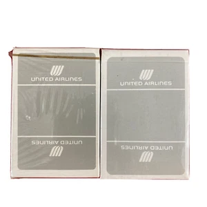 2 Vintage United Airlines Spielkarten Decks Neu Sealed - Bild 1 von 3