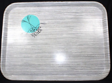 BOLTABEST Cafeteria Tray 298 USA Gray Turquoise Black Circle Vintage 