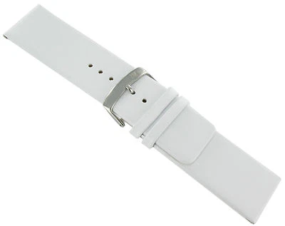Correa de reloj Morellato de 28 mm plana sin coser de cuero genuino punta cuadrada blanca Foto 1 de 2