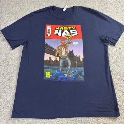 RARE Nasty Nas 2XL Rap Shirt The Ghost Of Queens Past Hip Hop Comic Book Art HTF - Image 1 of 4