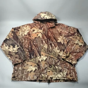 Vtg Cabelas Dry Plus Camo Hooded Hunting Jacket Outdoor Gear Mens L Made In USA - Picture 1 of 10