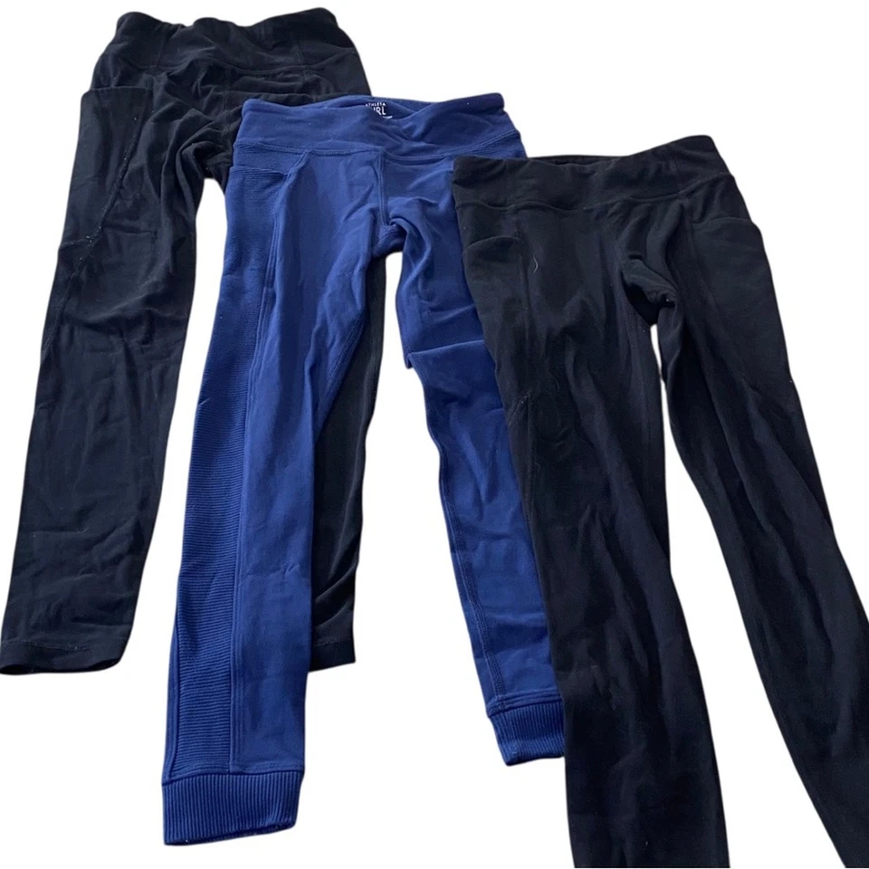 Leggings Athleta Niña Tres Pares Talla 7 Foto 1 de 4