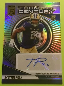 2024 Donruss Elite Ja'LYNN POLK RC Turn Of The Century Rookie Auto #/499 PATS - Foto 1 di 4
