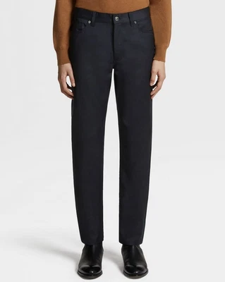 ZEGNA ‘Roccia’ Stone-Washed Wool 5-Pocket Jean Pants Dark Blue Size 38 $990+ NEW - Image 1 of 4