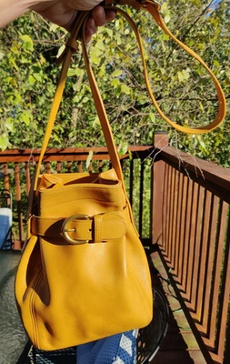 Vintage Coach Yellow Mustard Soho Belted Pouch Crossbody Bag 4156 - Image 1 of 4