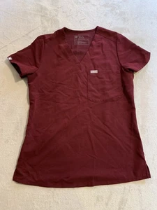 Figs Technical Collection Scrub Top Burgundy Maroon Workwear WOMEN'S X SMALL - Picture 1 of 5