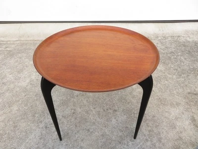 VTG Mid Century FRITZ HANSEN TEAK TRAY SIDE TABLE Folding DANISH MODERN Stand - Image 1 of 4