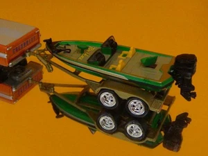 BASS BOAT PRO-FISHING/SPEED BOAT w/Tandem Trailer 1/64 Scale Limited Edition O - Picture 1 of 5