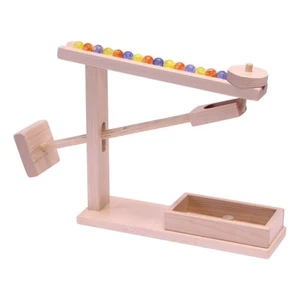 Amish-Made Wooden Marble Roller Machine Toy, Child-Safe Maple/Walnut Finish - Picture 1 of 3