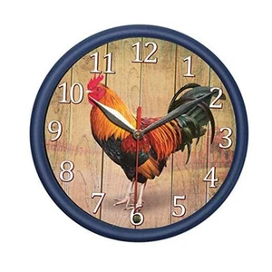 Rooster Graphic Printed 8" Wall Clock with Rooster Sound Decorate Your - Picture 1 of 6