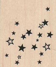 Sello de goma estrellas 2 x 2 1/4", sello celeste, sello de estrellas, sello espacial Foto 1 de 1