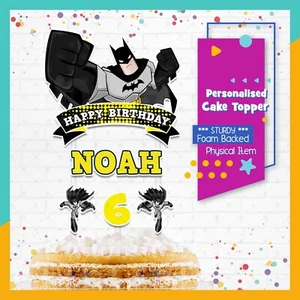 BATMAN Cake Topper Personalised *STURDY* Kids Birthday Party Supplies Decoration - Picture 1 of 2